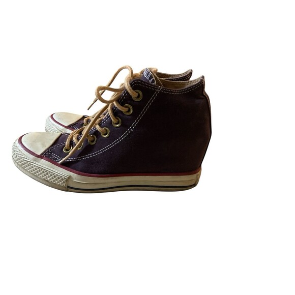 Converse Chuck Taylor AllStar Lux Mid Purple Faux Suede Hidden Wedge Sneaker 6.5 - Picture 3 of 11